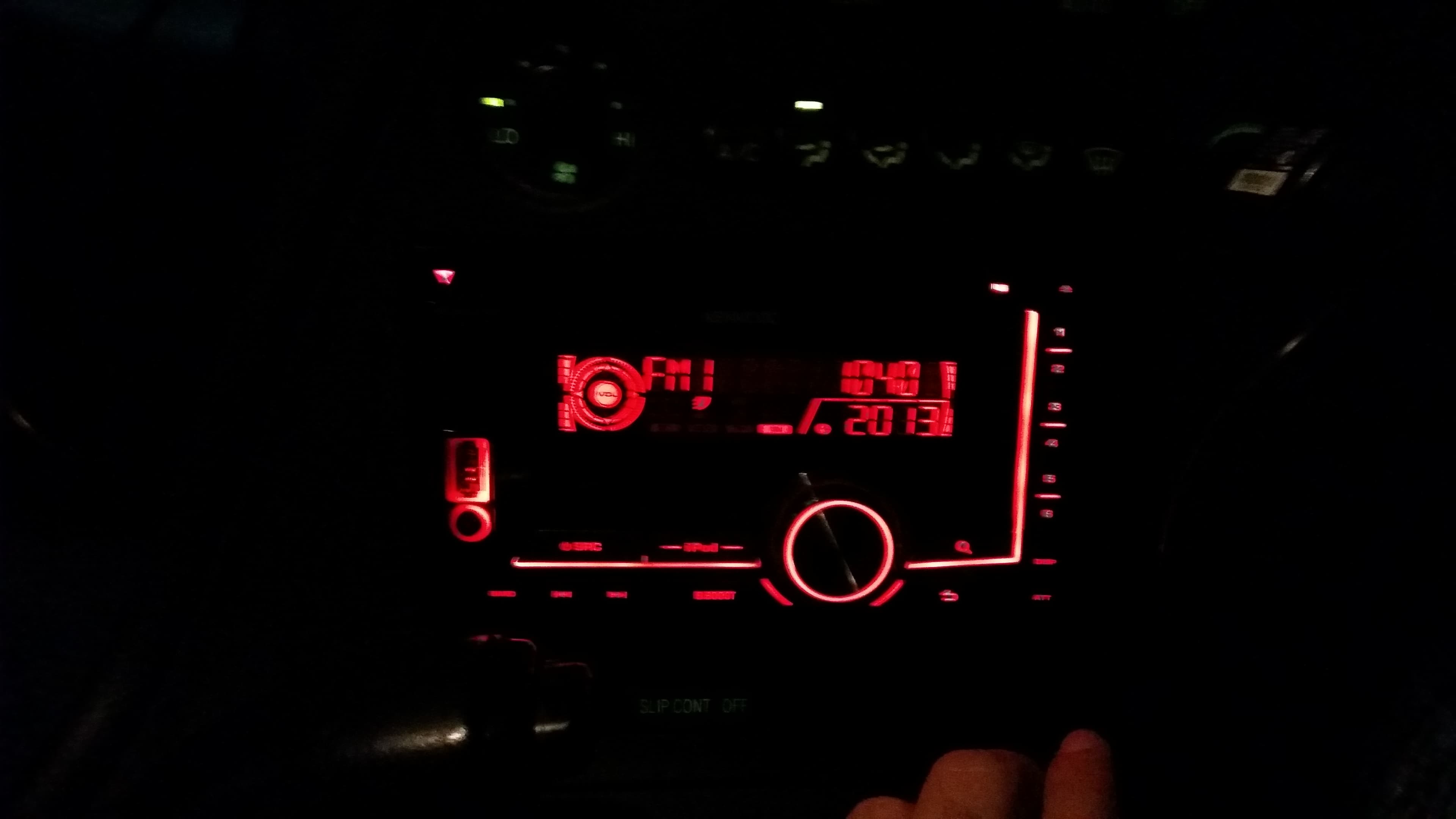 Kenwood head unit at night
